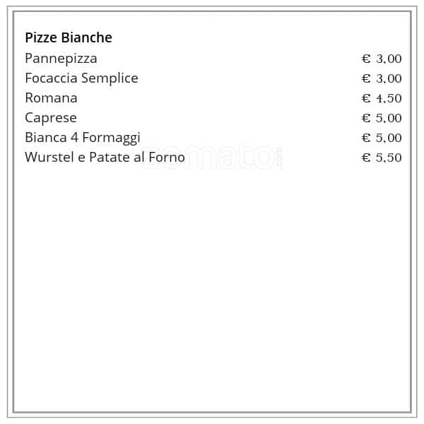 Menu di Pizza Volante 