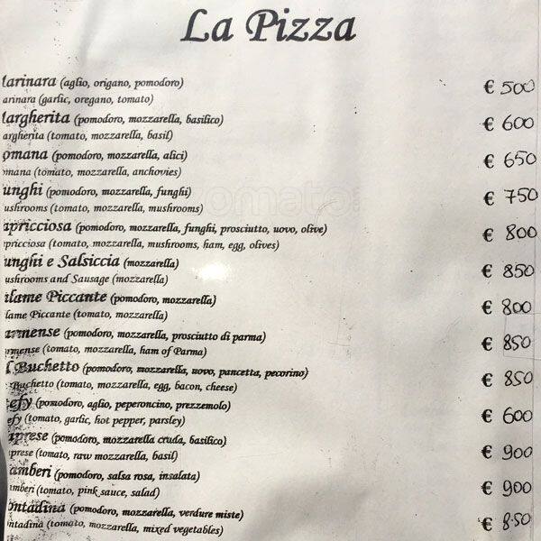 Menu di Ristorante 'Al Buchetto' 