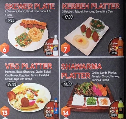 Menu at Awafi Charcoal Chickens, Granville