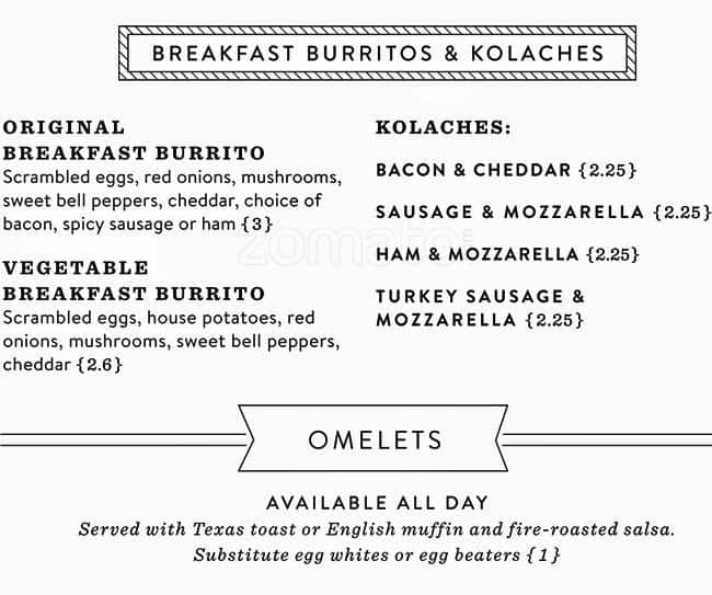 Menu at Black Walnut Cafe, Frisco