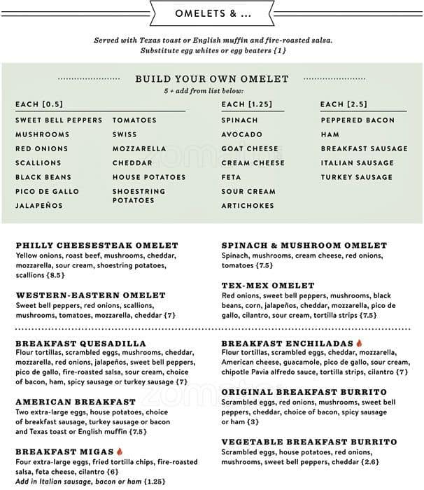 Menu at Black Walnut Cafe, Frisco