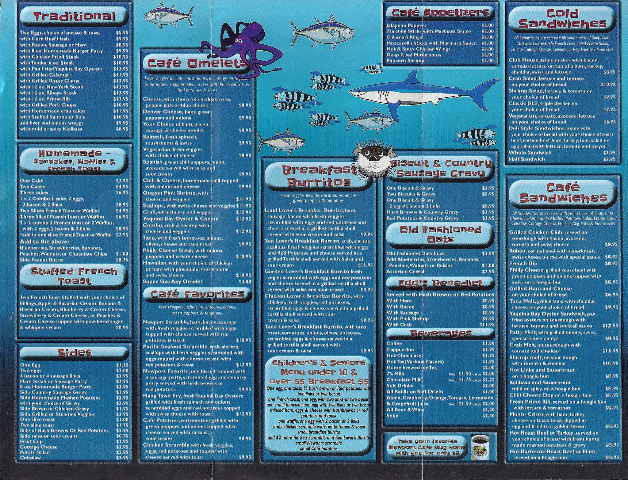 Menu at Newport Cafe, Newport