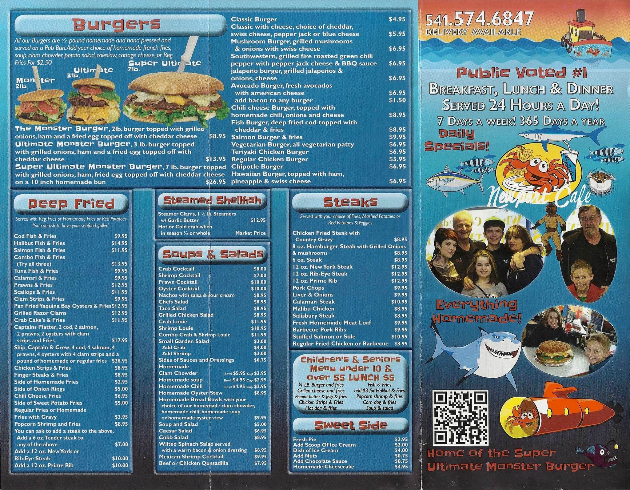 Menu at Newport Cafe, Newport