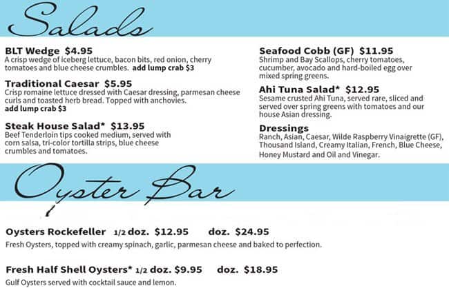 harpoon harry's crab house - pigeon forge menu