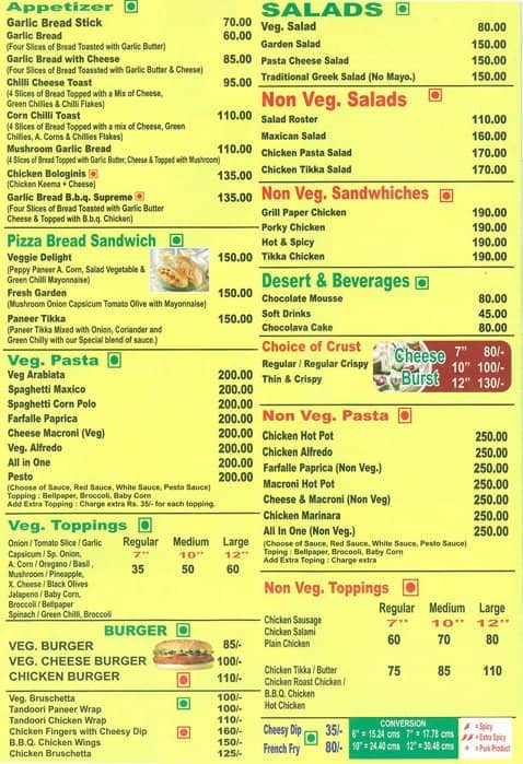 Pizza Caprina Menu, Menu for Pizza Caprina, Goregaon East, Mumbai - Zomato