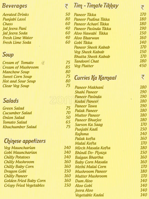 Sohna Punjab Menu, Menu for Sohna Punjab, Nungambakkam, Chennai Zomato