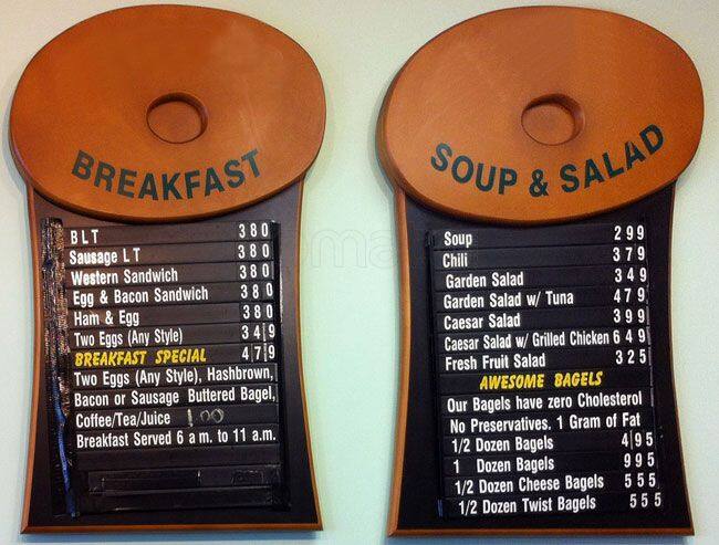 Bagel Boss menu