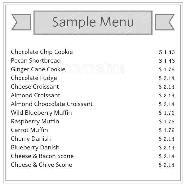 Menu at Coffee Exchange cafe, Toronto