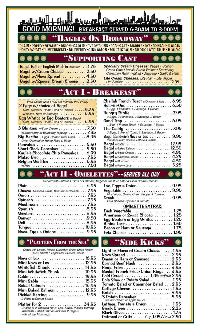 Bernie's Bagels, Deli & Cafe Menu Urbanspoon/Zomato