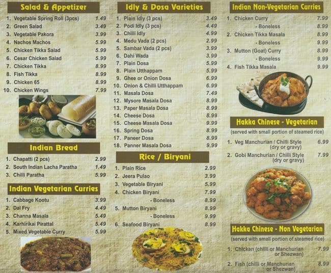 chennai express ashburn menu