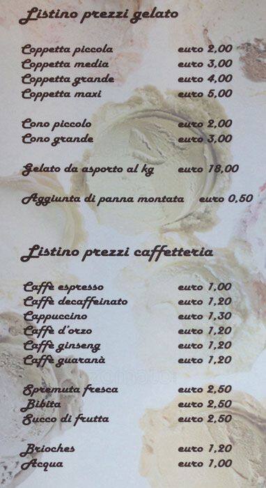 Menu di Cremafiore 