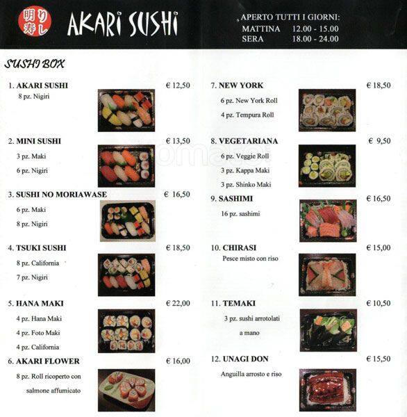 Menu di Akarisushi 