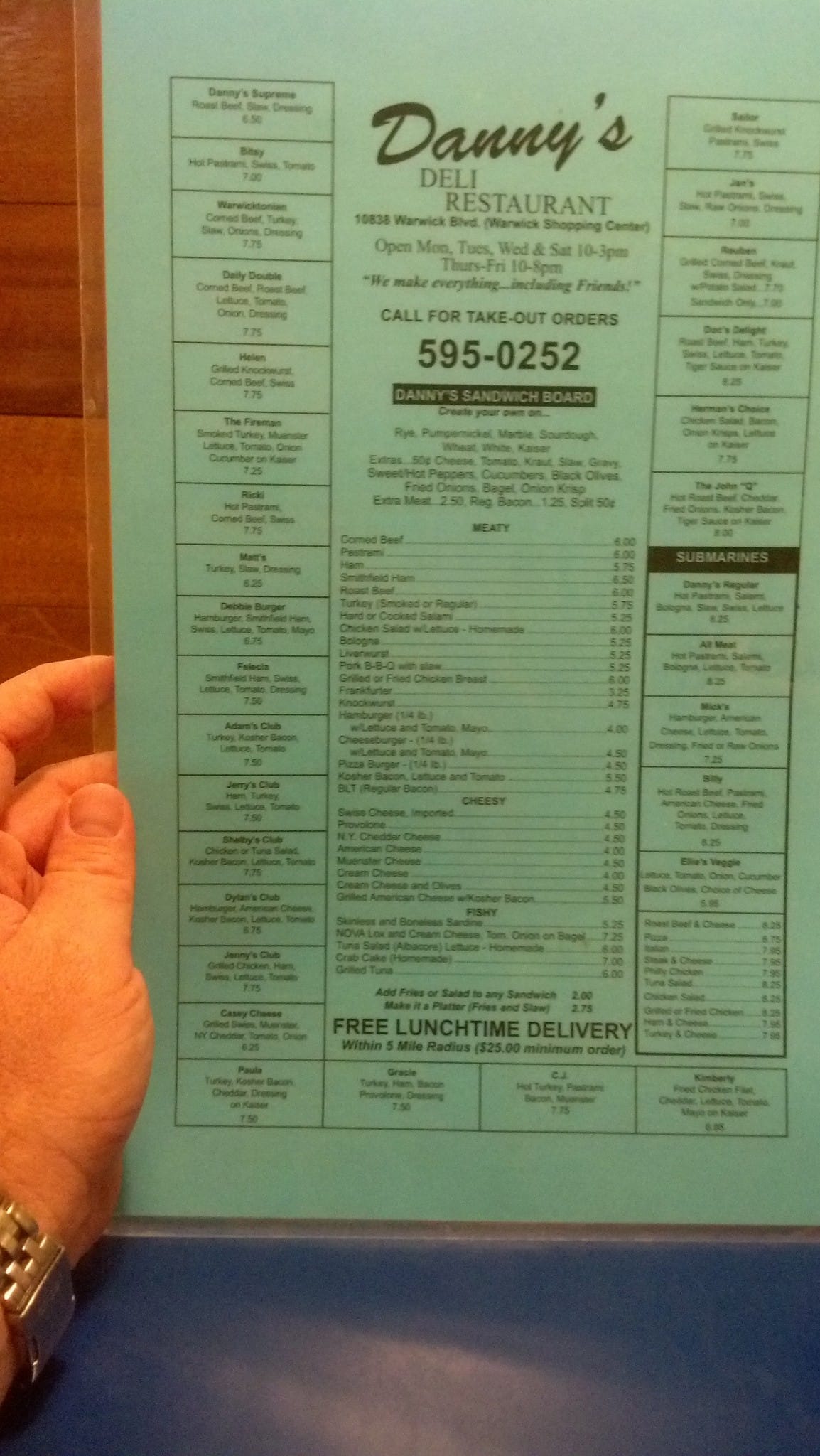 Danny's Deli Menu, Menu for Danny's Deli, Newport News, Hampton Roads