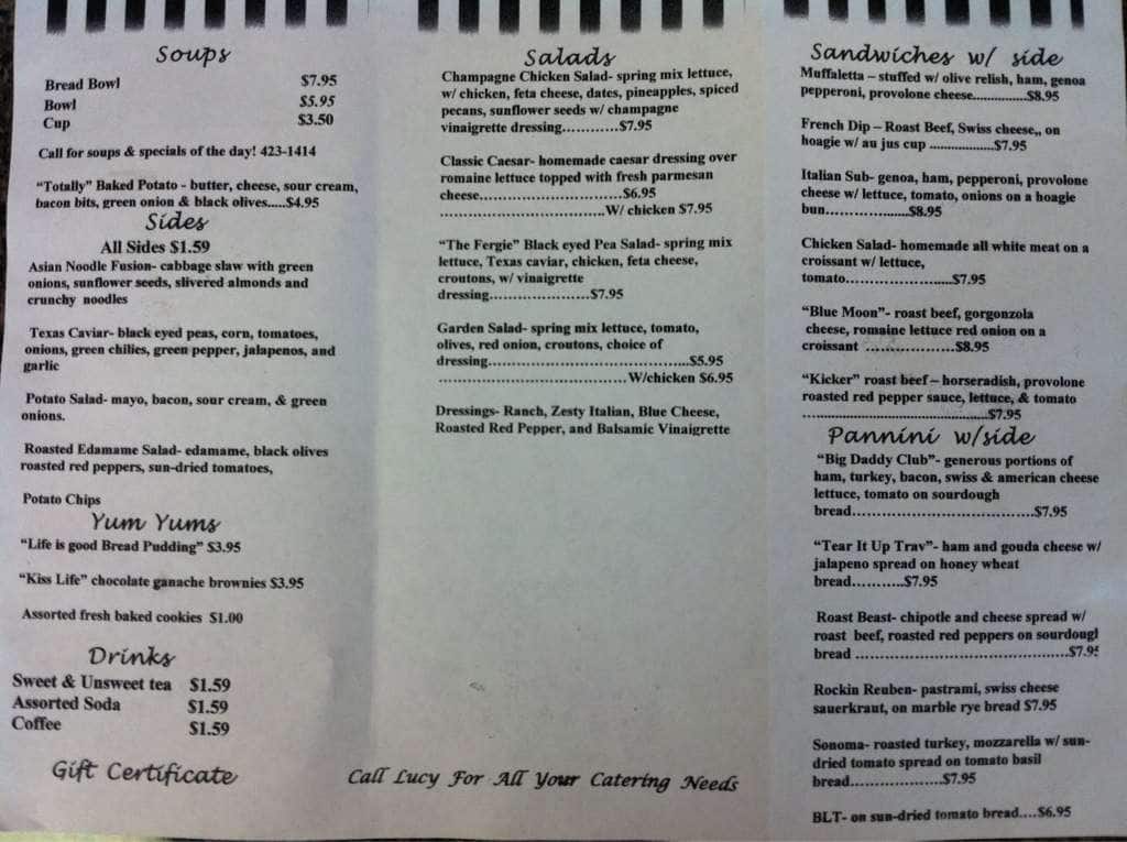 Lucy's Two Menu, Menu for Lucy's Two, McAlester, McAlester Urbanspoon