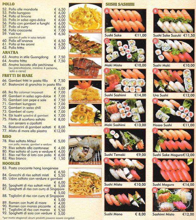 Menu di Nuovo Mitsui 