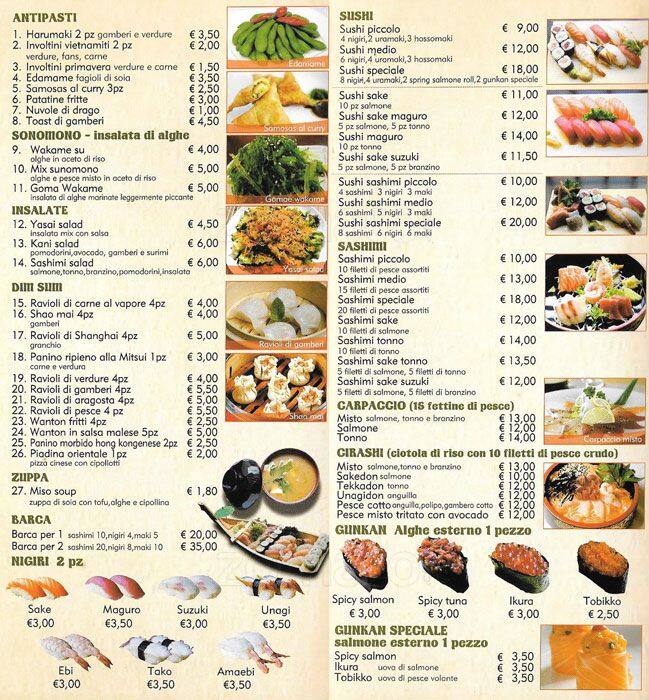 Menu di Nuovo Mitsui 