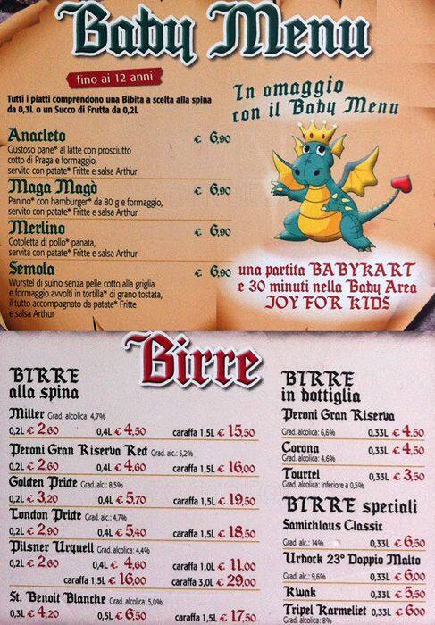 Menu di ArthurLand 