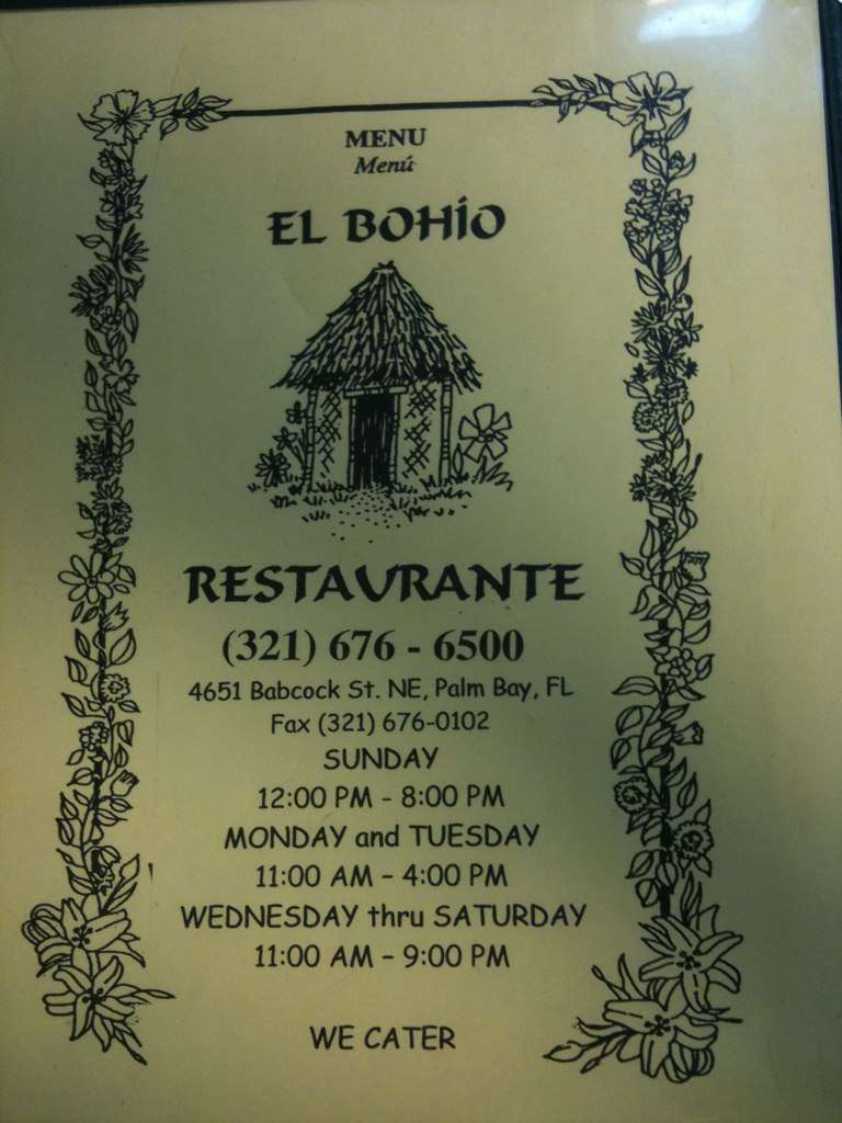 El Bohio Menu, Menu for El Bohio, Palm Bay, Melbourne Urbanspoon/Zomato