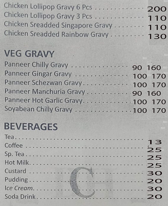 Menu at Bharat Coffee House, Mumbai, XR5G+F92