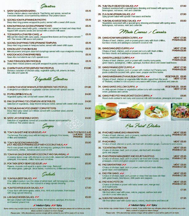 Charm Menu, Menu for Charm, Teddington, London Zomato UK