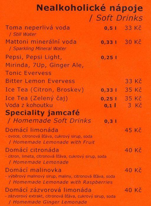 Jam Café menu