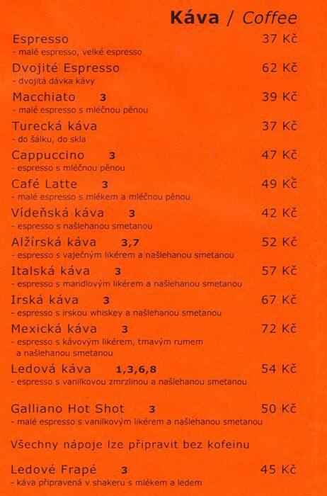 Jam Café menu