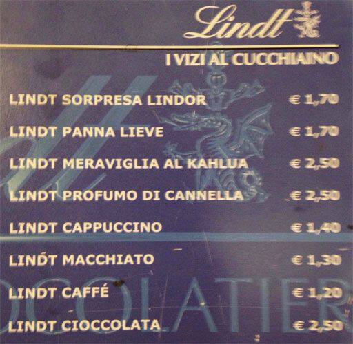 Special Coffee Speisekarte