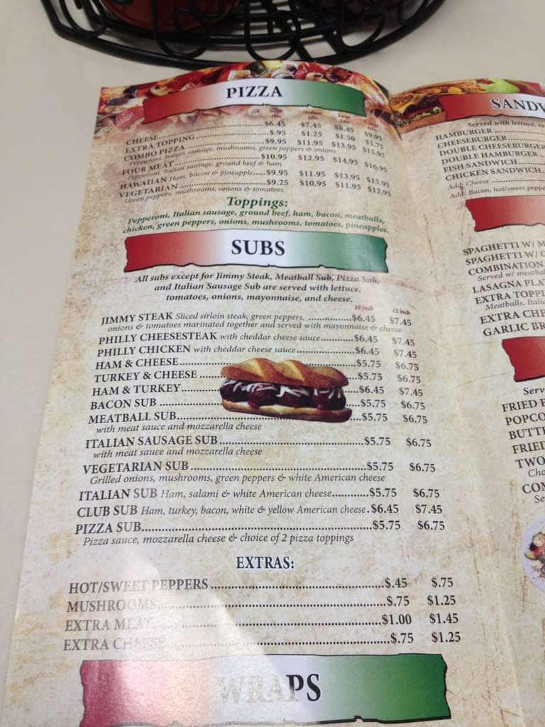 Scanned Menu For Little Jimmys Pizza Scanned Menu For Little Jimmys Pizza