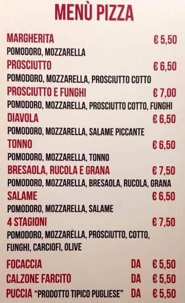 Menu di Duse Caffé 