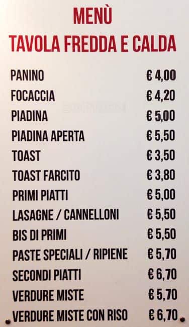 Menu di Duse Caffé 