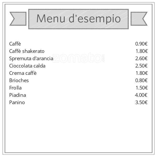 Menu di Bar Tabacchi 