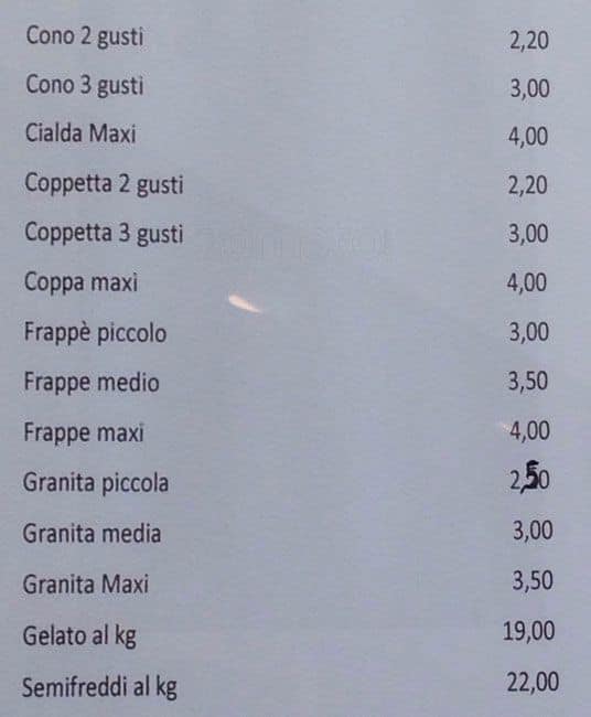 Menu di Ottavo Senso 