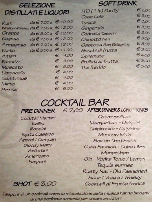 Menu di Passaguai 