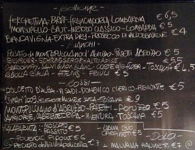 Menu di Passaguai 