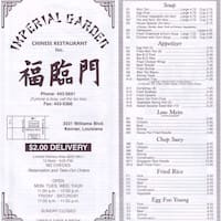 Imperial Garden Chinese Restaurant Menu
