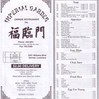 Imperial Garden Chinese Restaurant Menu