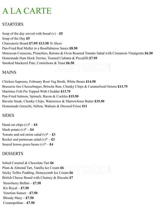 new london museum cafe menu