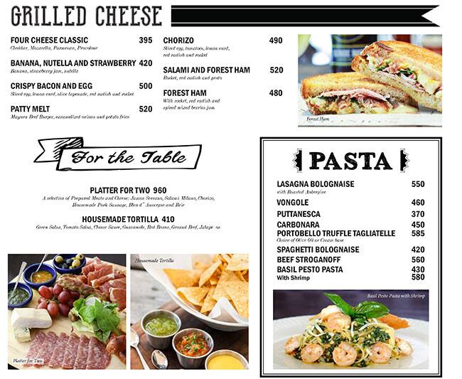 Menu at Breakfast at Antonio's restaurant, Tagaytay