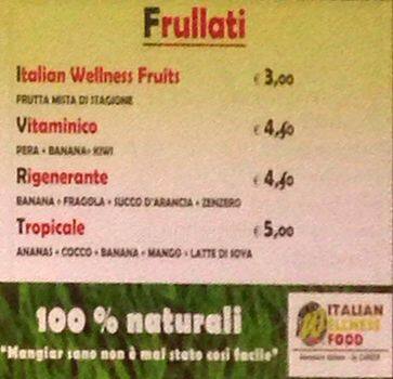 Menu di italian wellness food 