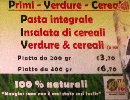 Menu di italian wellness food 