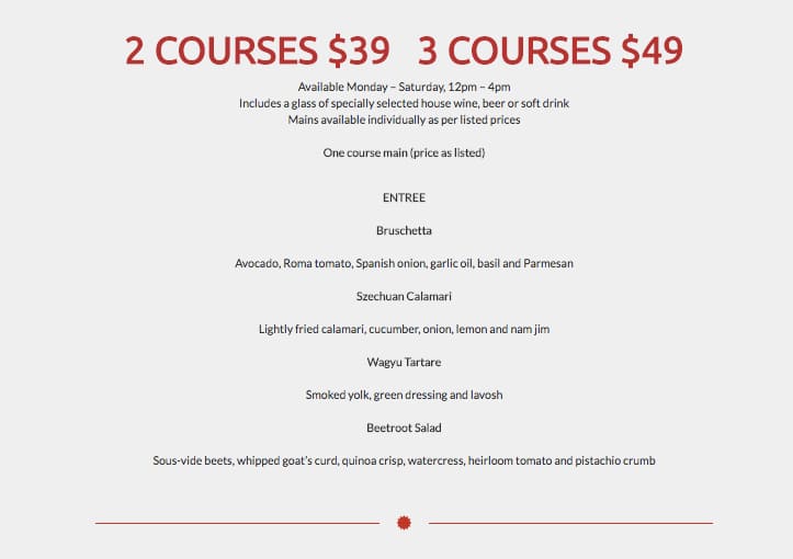 The Meat & Wine Co Menu, Menu for The Meat & Wine Co, Camberwell