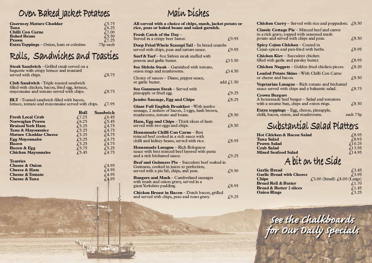 The Ship & Crown Menu, Menu for The Ship & Crown, Guernsey, South West England Zomato UK