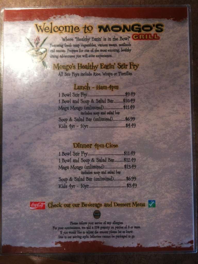 Mongo's Grill Menu, Menu for Mongo's Grill, Maple Grove/Osseo, Twin