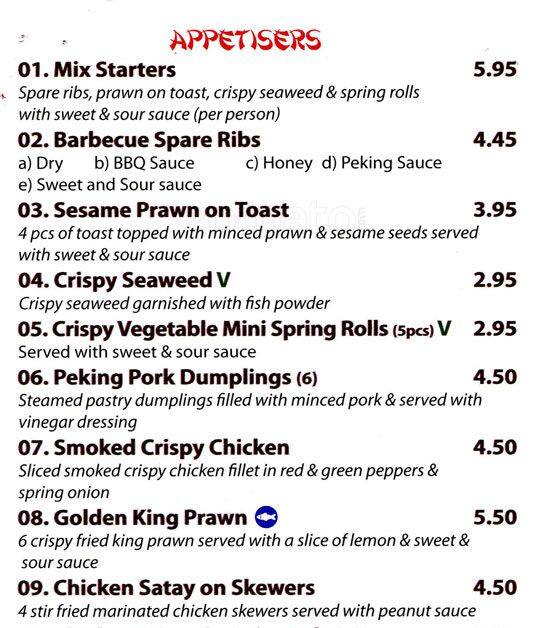 Chopsticks Menu, Menu for Chopsticks, Rotherhithe, London Zomato UK