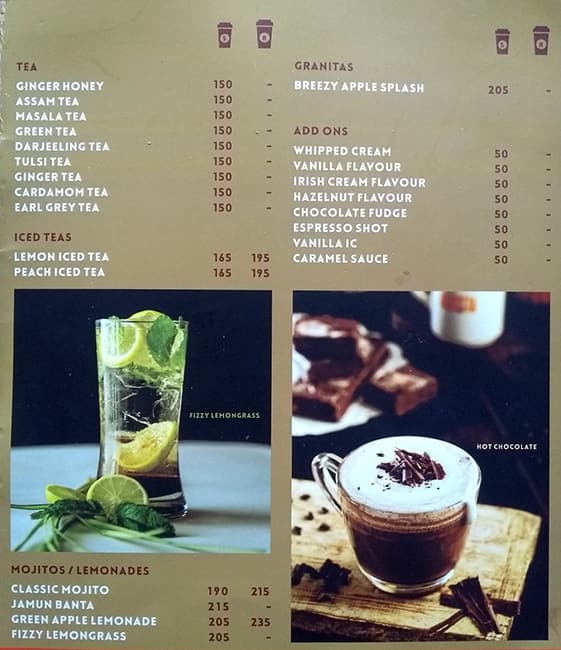 Barista menu