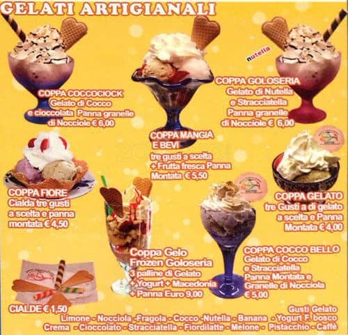 Menu di La Goloseria 