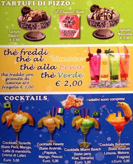 Menu di La Goloseria 