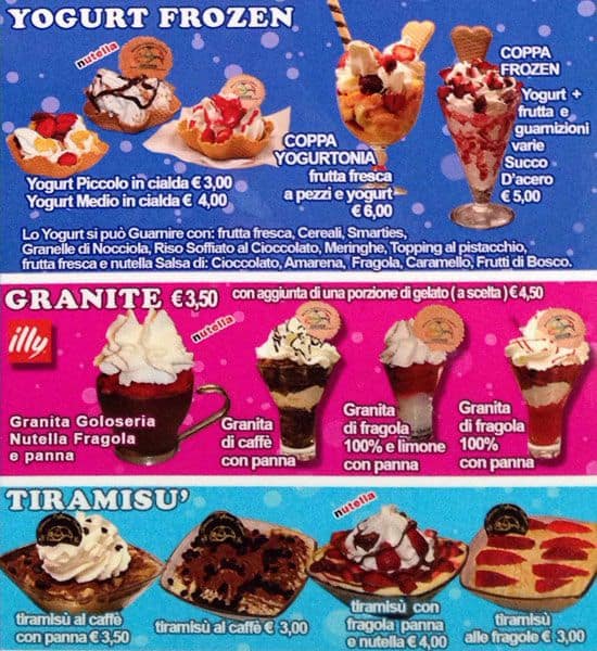 Menu di La Goloseria 
