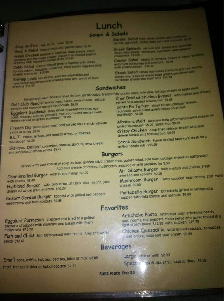 Highland House Restaurant Menu - Urbanspoon/Zomato