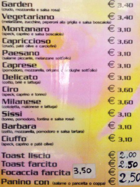 Menu di Bar Garden 
